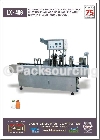 AUTOMATIC LINEAR BOTTLE FILLING AND FOIL CUTTING, PLACING & SEALING LINE.